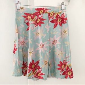 REFORMATION Short Floral Blue/Red Skirt XS NWOT